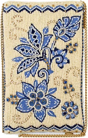 Mary Frances Easy Street Crossbody Phone Bag, Ivory/Blue