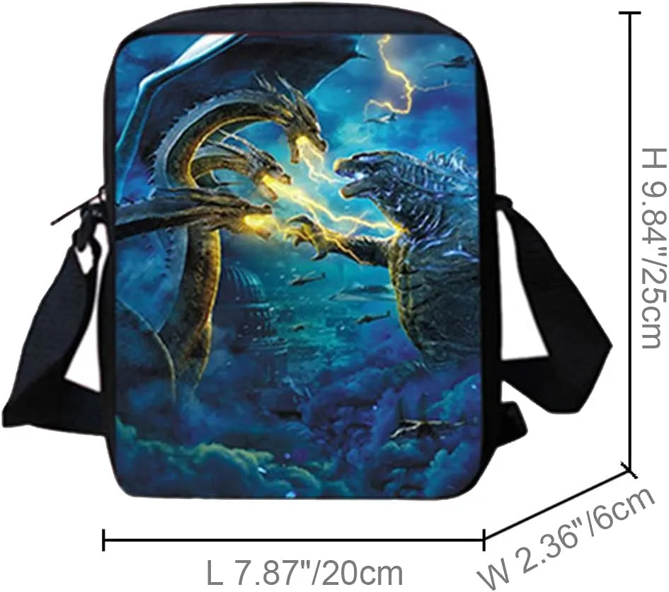 MATMO Monster Dragon Backpack and Lunch Bag Set for Boys, School Backpacks Shoulder Bag Pencil Case (Monster Dragon Backpack Set 13)