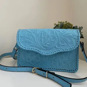 Mayra Tooled Crossbody | Cielo Azul