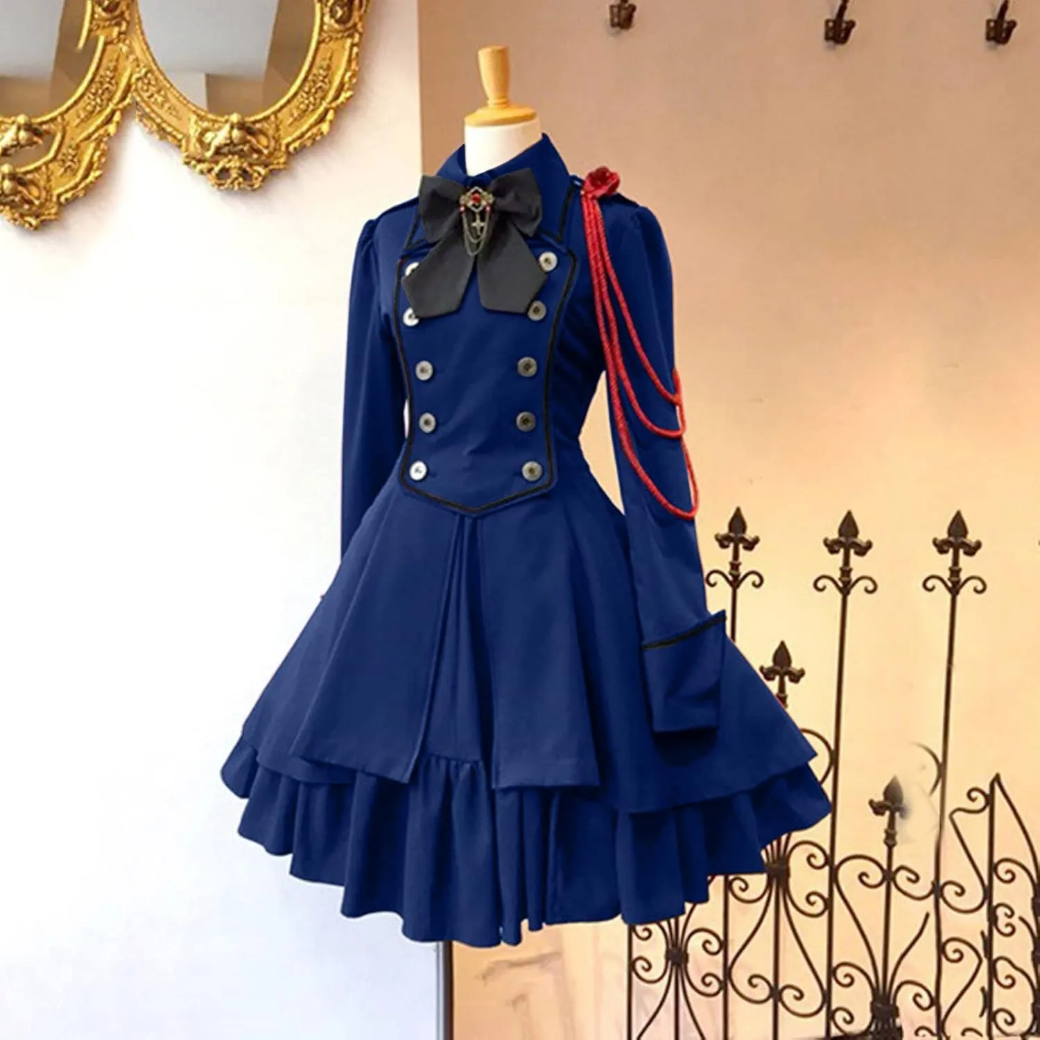 Medieval Renaissance Gown Dress for Women Rockabilly Retro Gothic Cosplay Victorian Cocktail Evening Dress