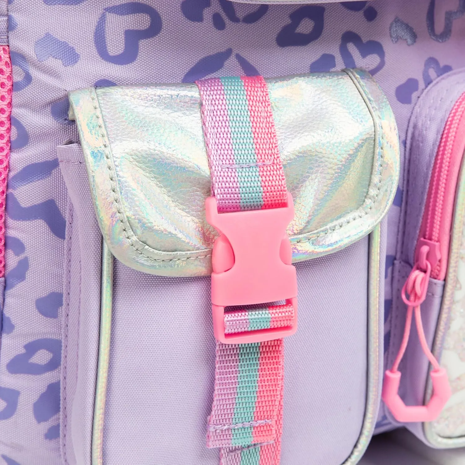 Meetbelify Backpack for Girls School Backpack Aesthetic Backpack with Lunch Box for Elementary Student Teen Girls Cute School Bag Kids Bookbag for Girls 8-10 Purple Love