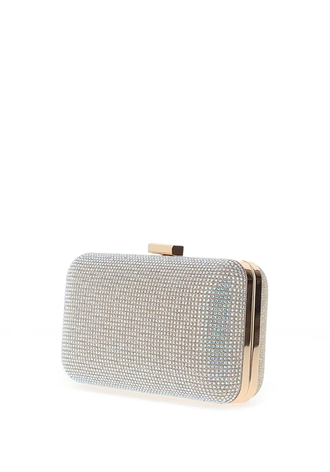 Menbur Corvus Iridescent Diamante Encrusted Mini Clutch Bag, Gold