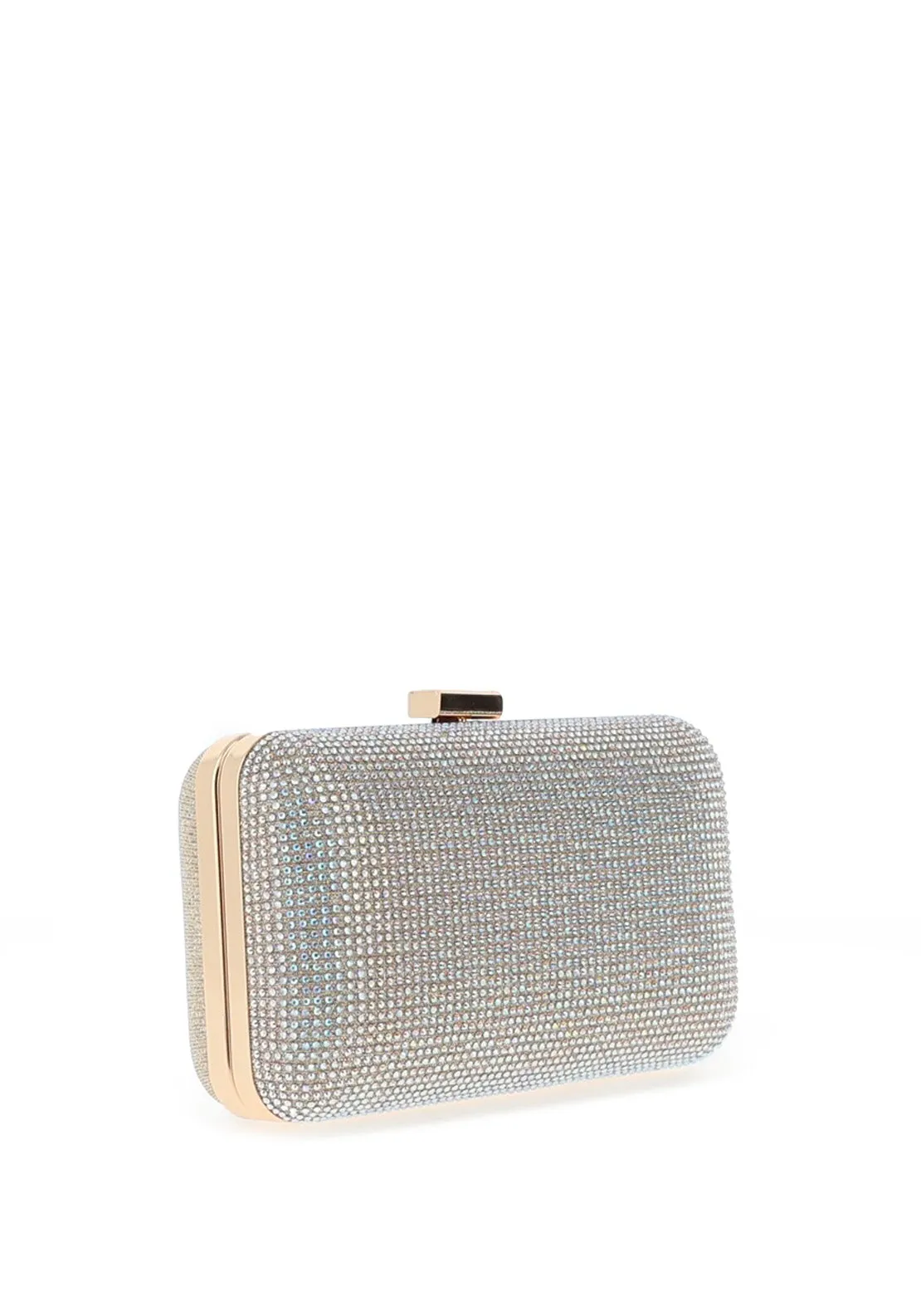 Menbur Corvus Iridescent Diamante Encrusted Mini Clutch Bag, Gold