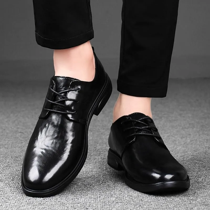 Men's Retro Brogue Oxfords - Vintage Style Leather Lace-Up Business Dress Shoes