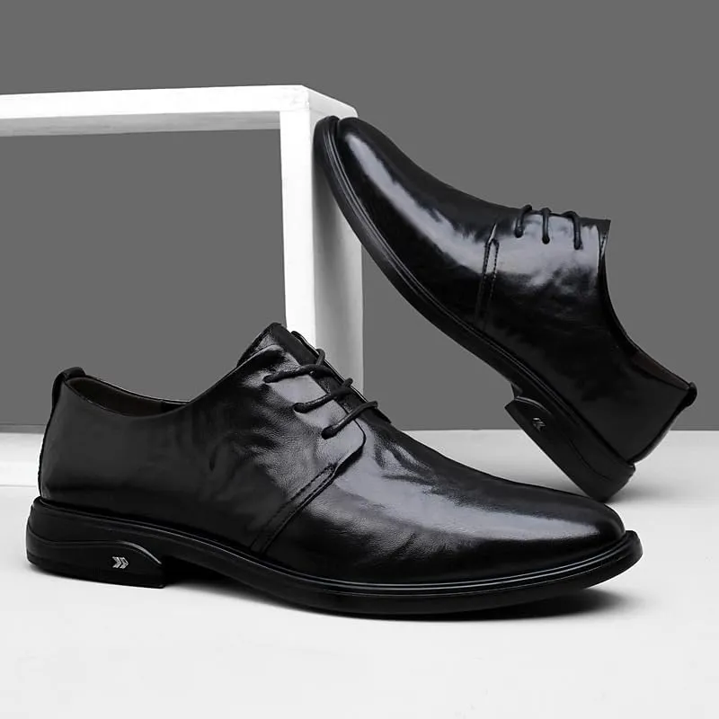 Men's Retro Brogue Oxfords - Vintage Style Leather Lace-Up Business Dress Shoes