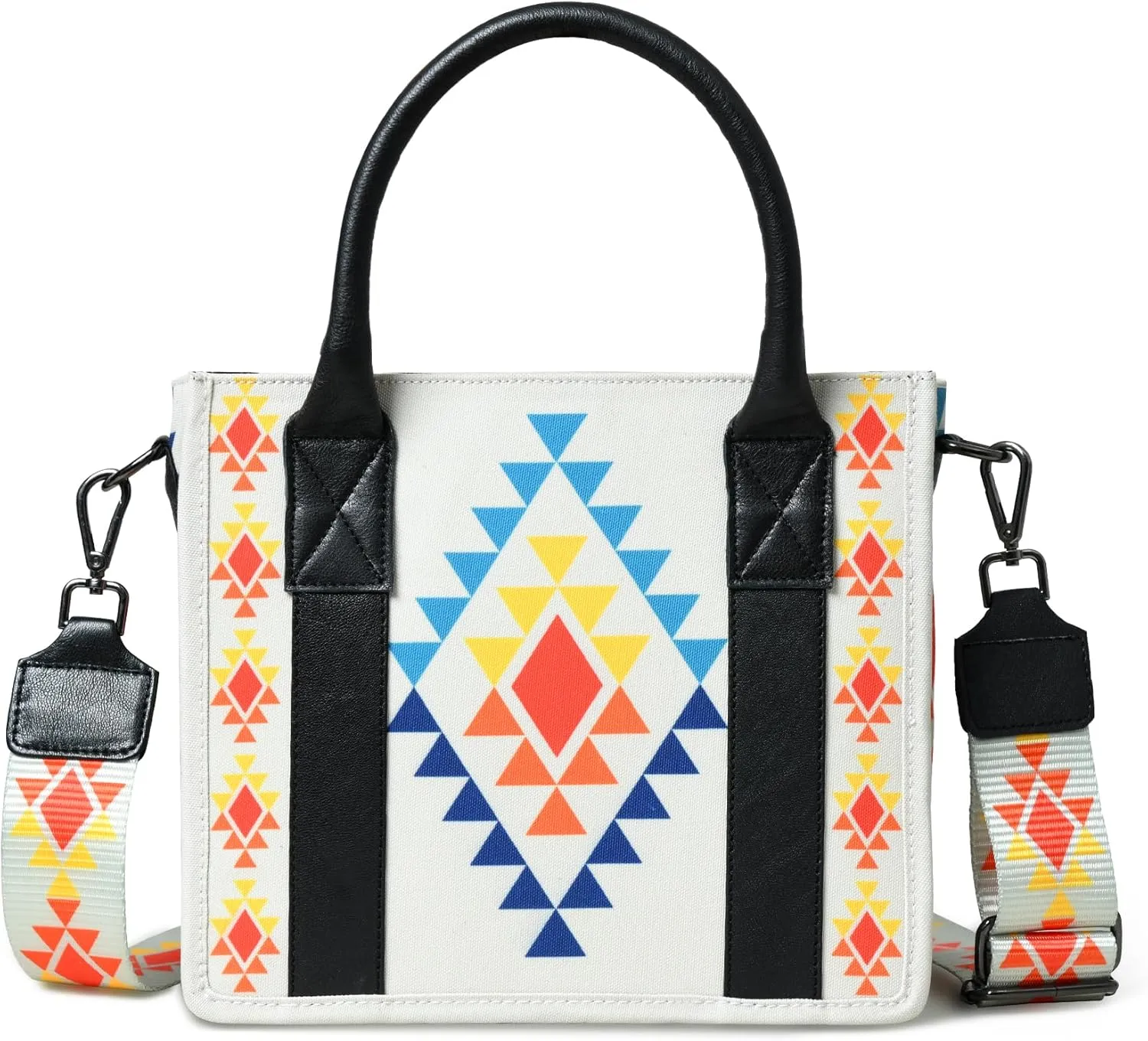 Merbaa Canvas Aztec Tote Bag for Women - Boho Shoulder Purses and Handbags