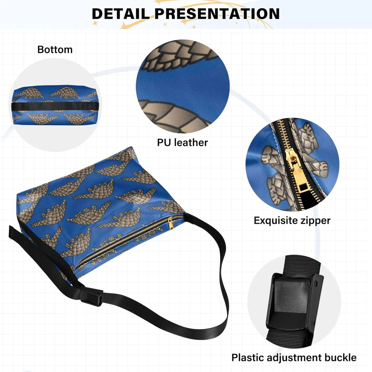 Merry Christmas Lights Santas PU Leather Women Bag Hobo Large Crossbody Bags Animal Print Crossbody Hobo Purse