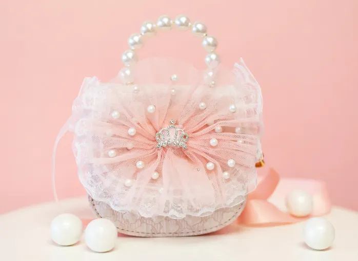 Mini Pearly Lace Crown Crossbody Bag