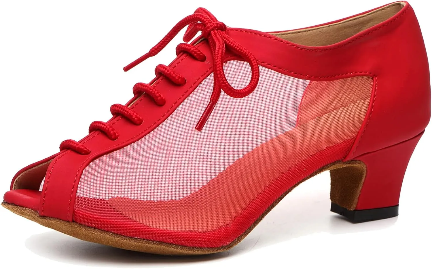 Minishion Womens Low Heel Dancing Shoes Mesh Comfortable Practice Dance Shoes L504