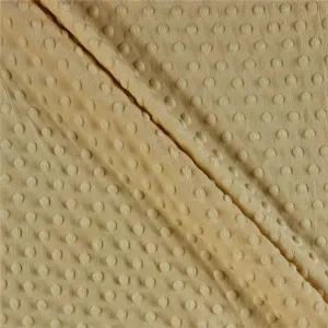 Minky Dimple Dot Soft Cuddle Fabric (Beige, 1 Yard)