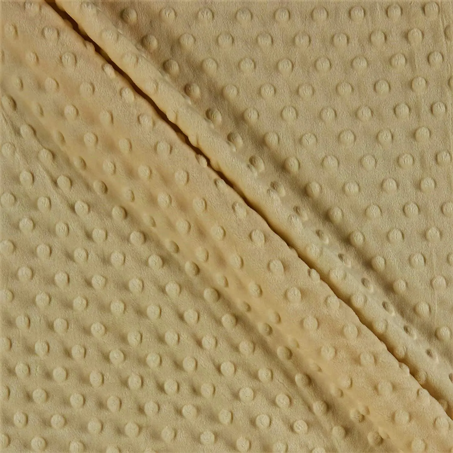 Minky Dimple Dot Soft Cuddle Fabric (Beige, 1 Yard)