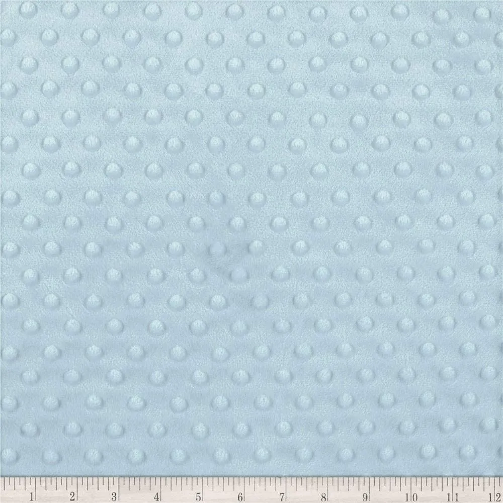 Minky Dimple Dot Soft Cuddle Fabric (Light Blue, 1 Yard)