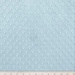 Minky Dimple Dot Soft Cuddle Fabric (Light Blue, 1 Yard)