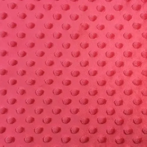 Minky Dimple Dot Soft Cuddle Fabric (Strawberry Pink, 1 Yard)