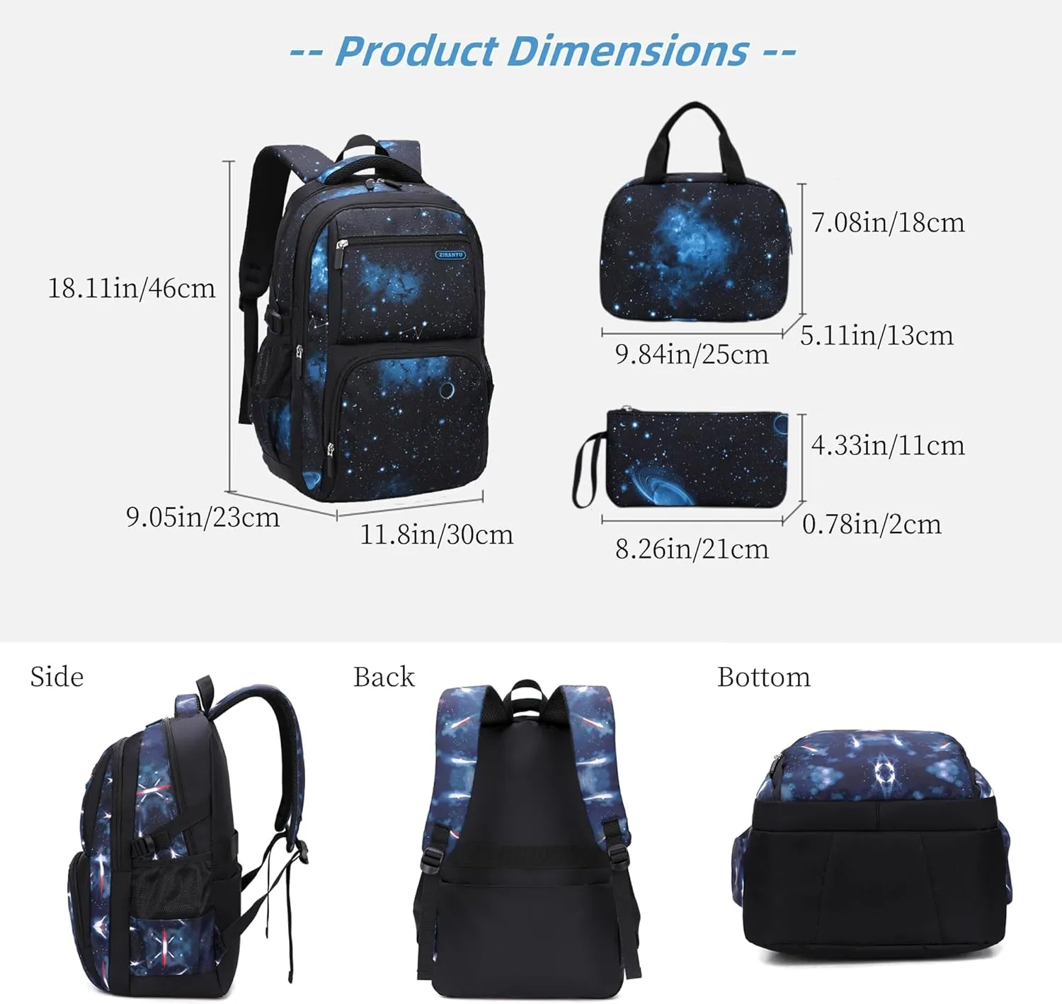 MITOWERMI Boys Backpacks for Primary Junior School Kids Backpack with Lunch Box Galaxy Space Bookbags for Boys Girls