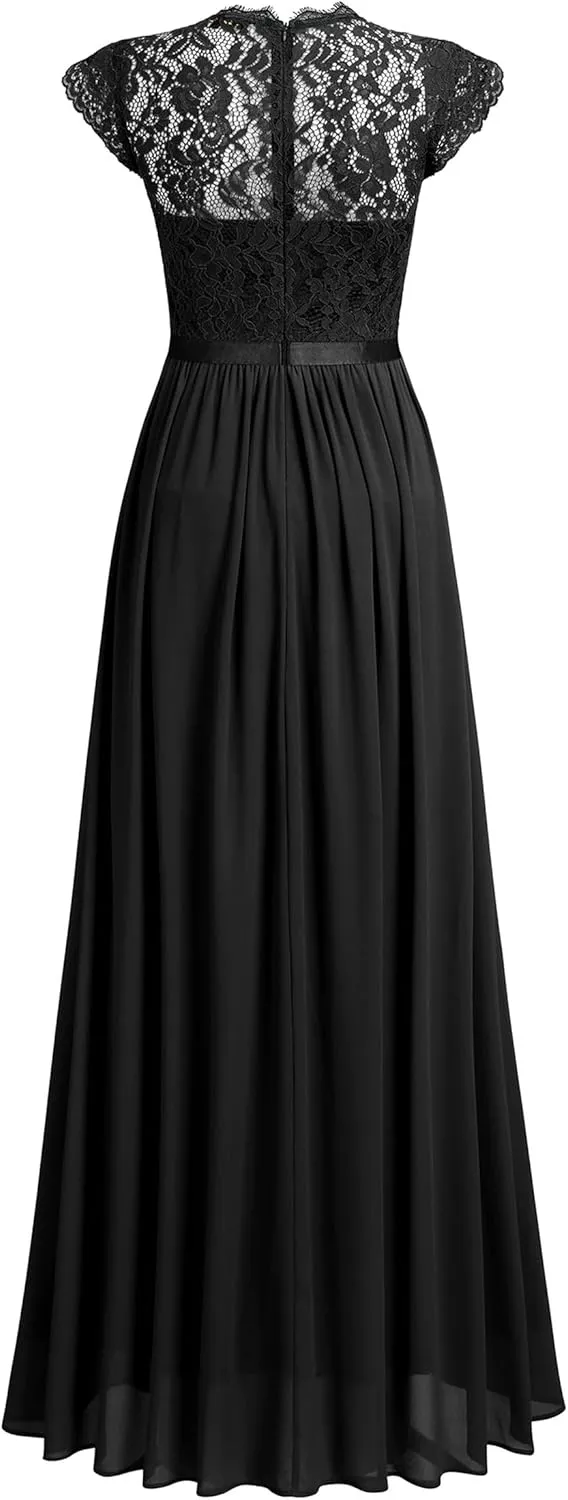 Miusol Women's Formal Floral Lace Evening Party Maxi Dress
