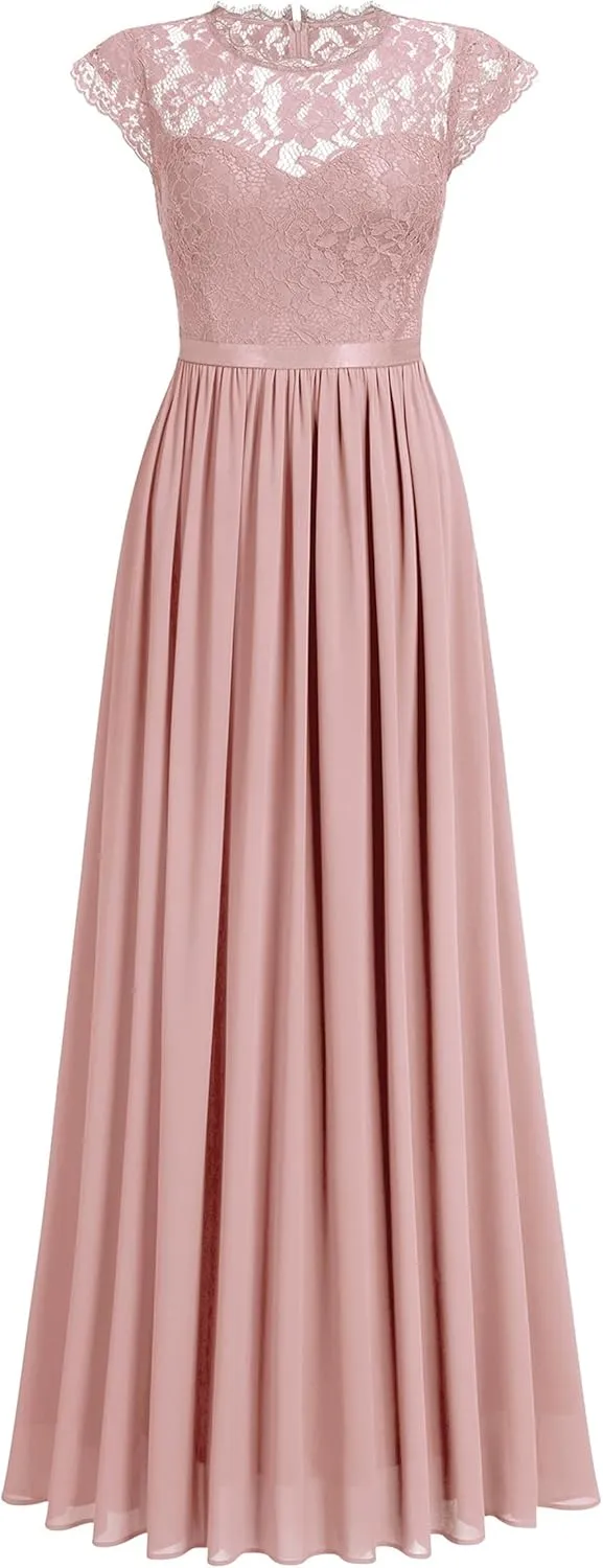 Miusol Women's Formal Floral Lace Evening Party Maxi Dress