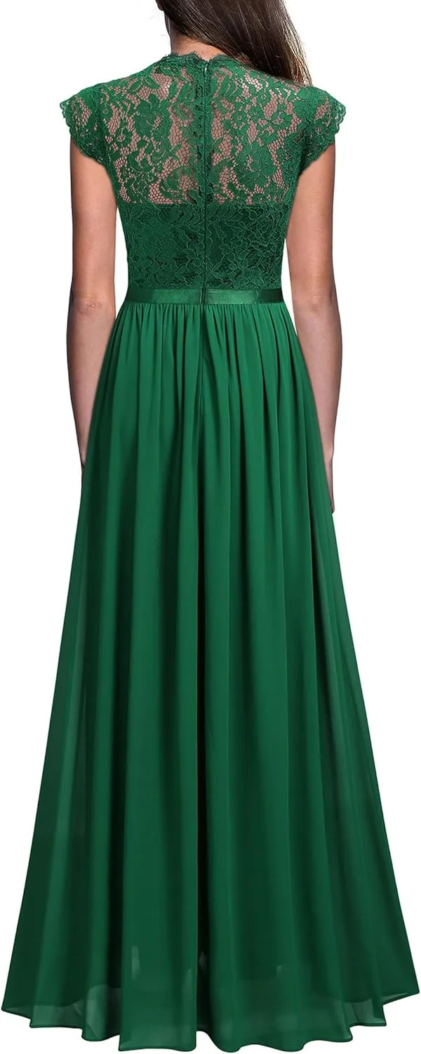 Miusol Women's Formal Floral Lace Evening Party Maxi Dress