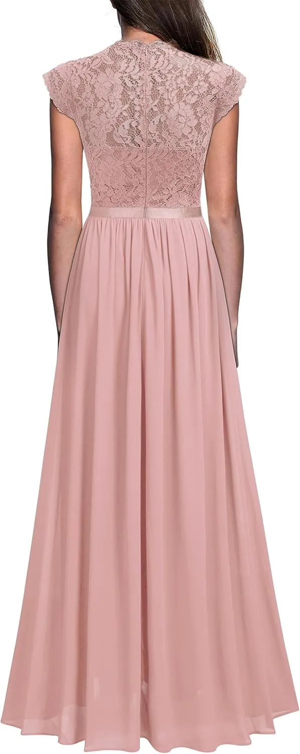 Miusol Women's Formal Floral Lace Evening Party Maxi Dress
