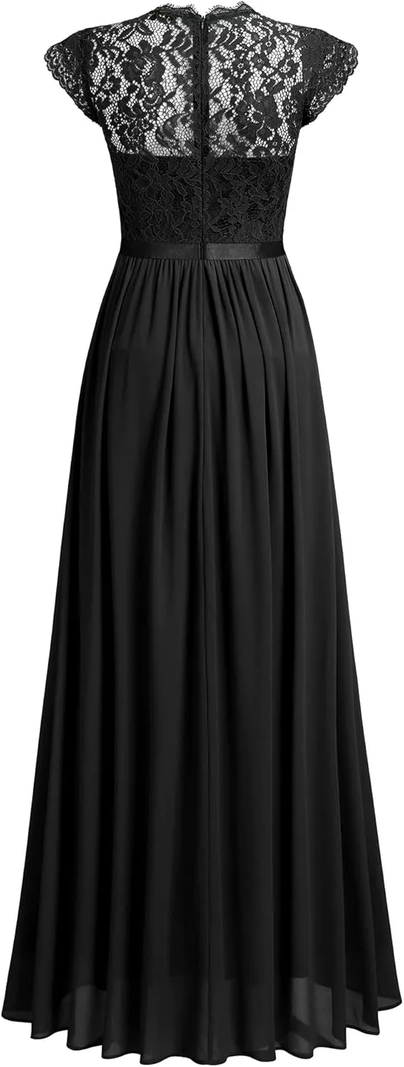 Miusol Women's Formal Floral Lace Evening Party Maxi Dress