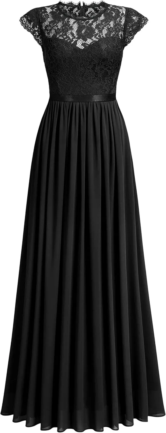 Miusol Women's Formal Floral Lace Evening Party Maxi Dress