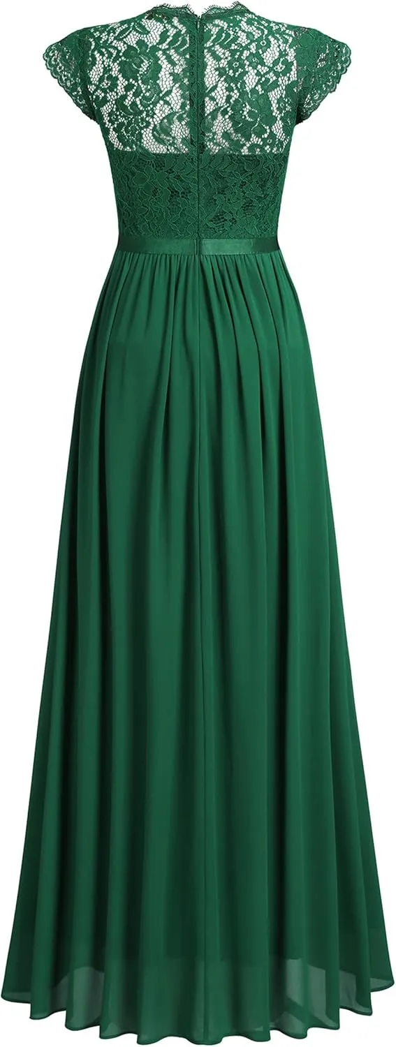 Miusol Women's Formal Floral Lace Evening Party Maxi Dress