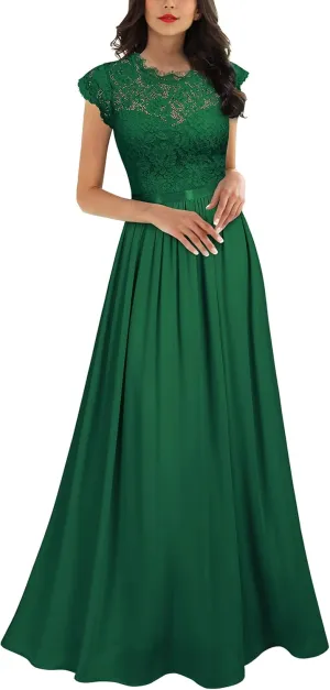 Miusol Women's Formal Floral Lace Evening Party Maxi Dress