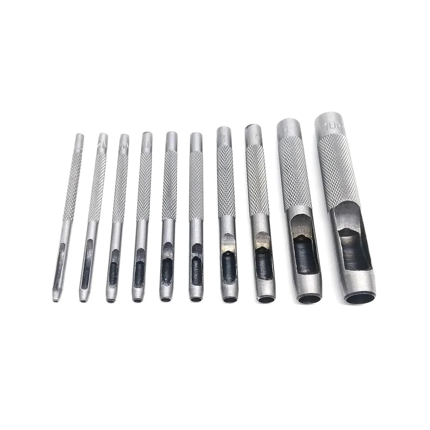 Mix Size Set Kit Steel Round Hole Punch Tool Hollow Cutter for Gasket Rubber Leather Craft Belt Bag Clothing(Set A 4pcs)