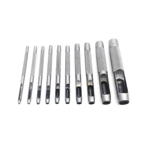 Mix Size Set Kit Steel Round Hole Punch Tool Hollow Cutter for Gasket Rubber Leather Craft Belt Bag Clothing(Set A 4pcs)