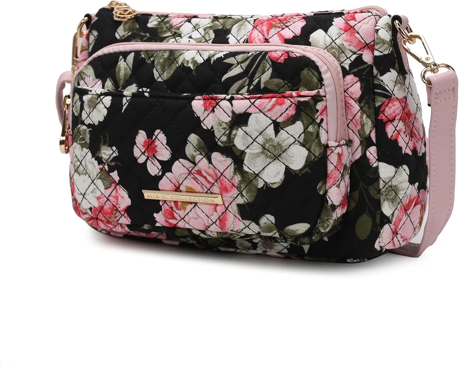 MKF Collection Floral Crossbody for Women, Shoulder Bag Cotton material Daily Crossover Handbag Purse By Mia K
