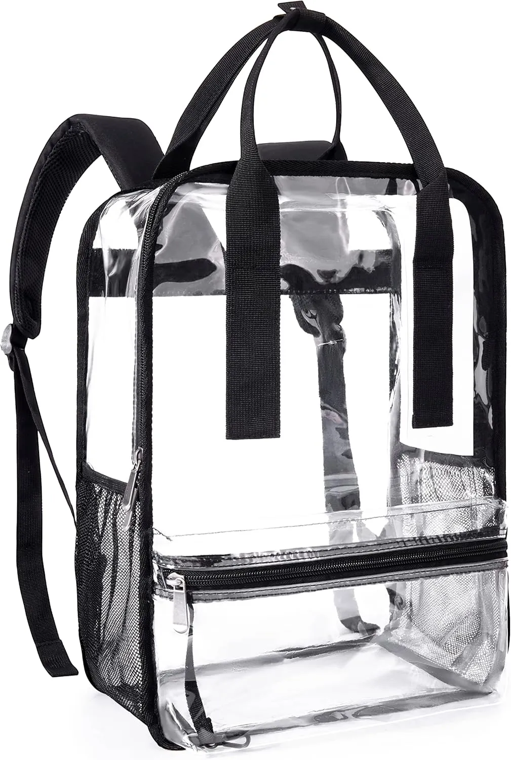 mommore Clear Backpack Heavy Duty Transparent backpacks with Widened Handle Thick PVC See-Through Bookbags for School, Work