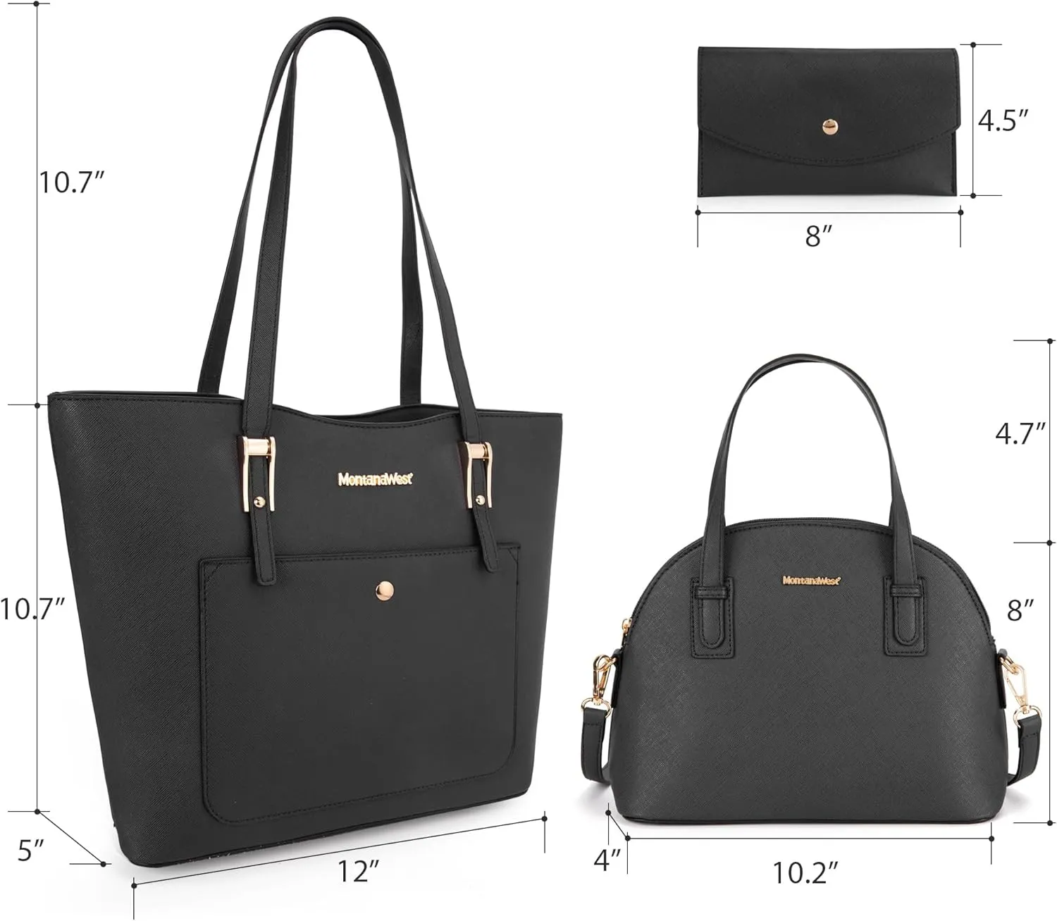 Montana West 3PCS Purses for Women Tote Bag and Wallet Set Shoulder Satchel Handbags
