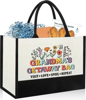 Mothers Day Grandma Gifts for Birthday Christmas, Gifts for New First Time Grandma Gigi Nana from Grandkids Granddaughter Grandson, Grandma Shopping Tote Bag