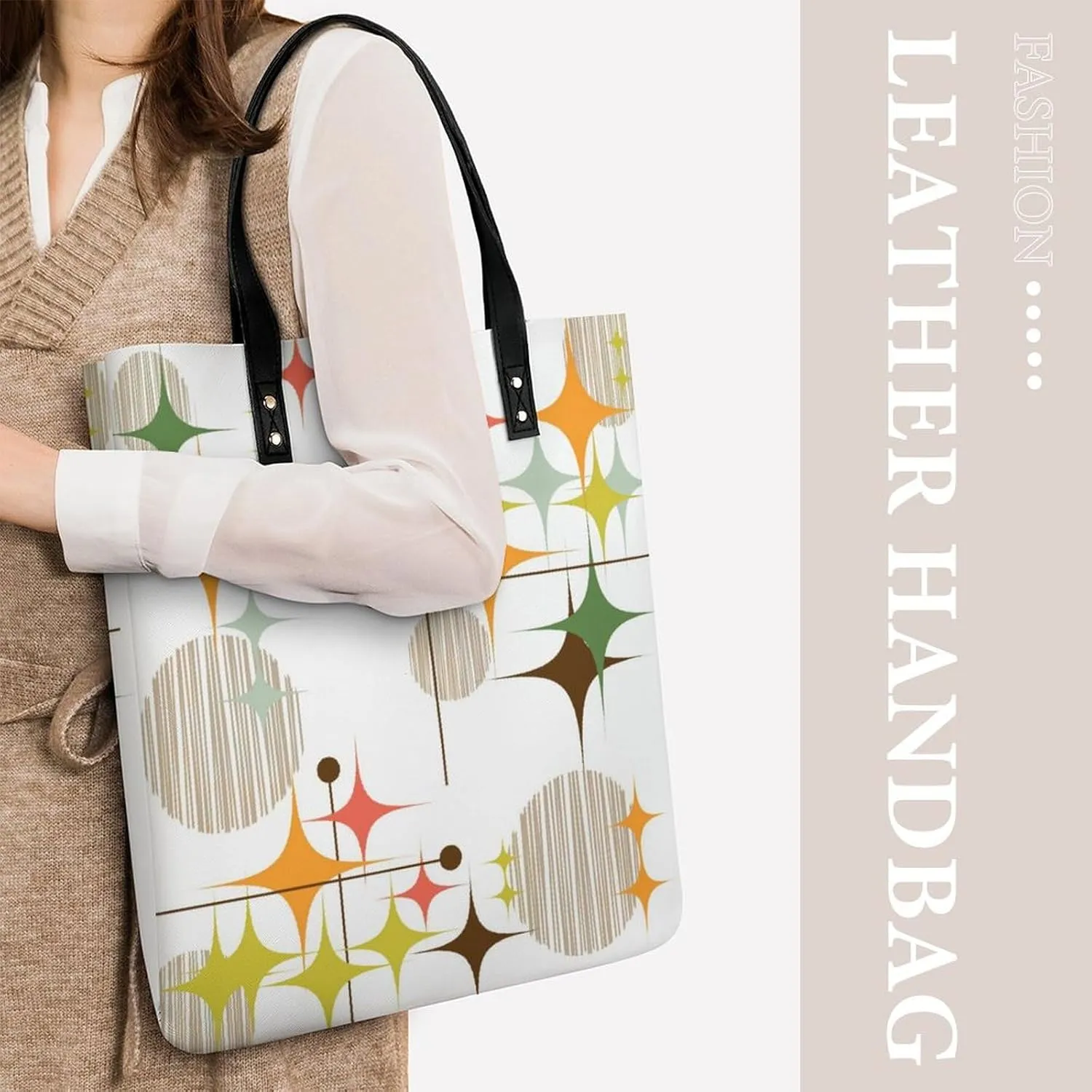Mud Print Style Large Capacity Leather Handbag