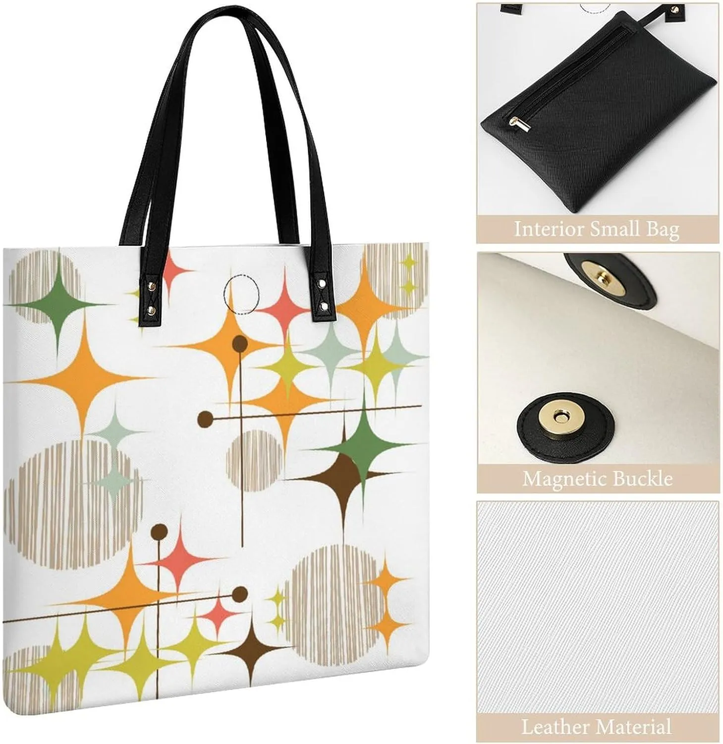 Mud Print Style Large Capacity Leather Handbag