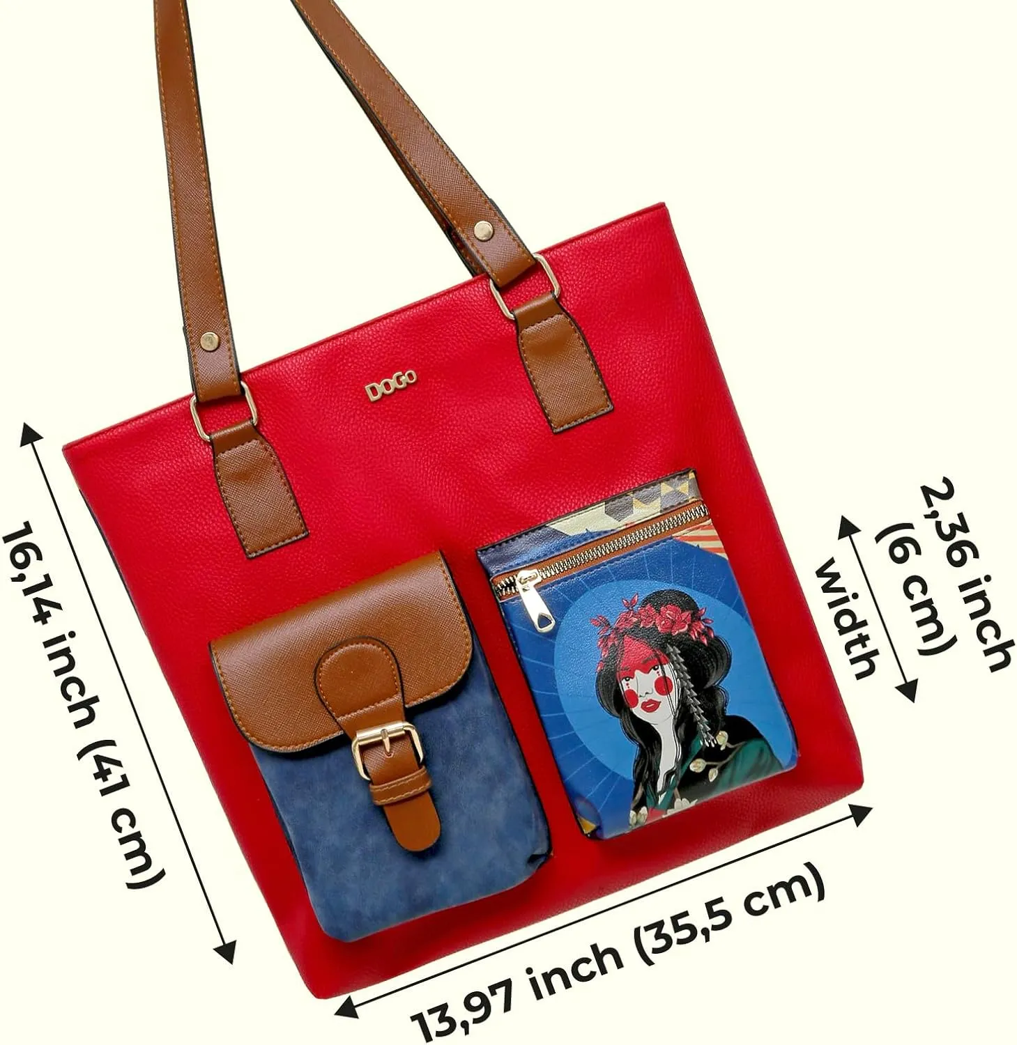 Multi Pocket Shoulder Bags for Women - Vegan Leather and Unique Design Handmade Womens Bags