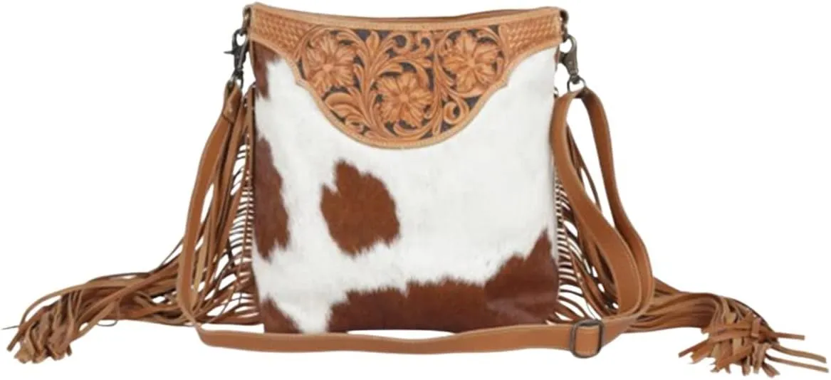 Myra Bag Women's Raw Umber Hand Tooled Crossbody Brown One Size