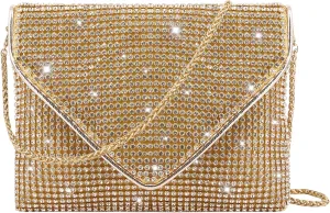 Naimo Bling Crystal Rhinestone Crossbody Bag Diamond Evening Clutch Envelope Handbag Cell Phone Purse for Party Prom