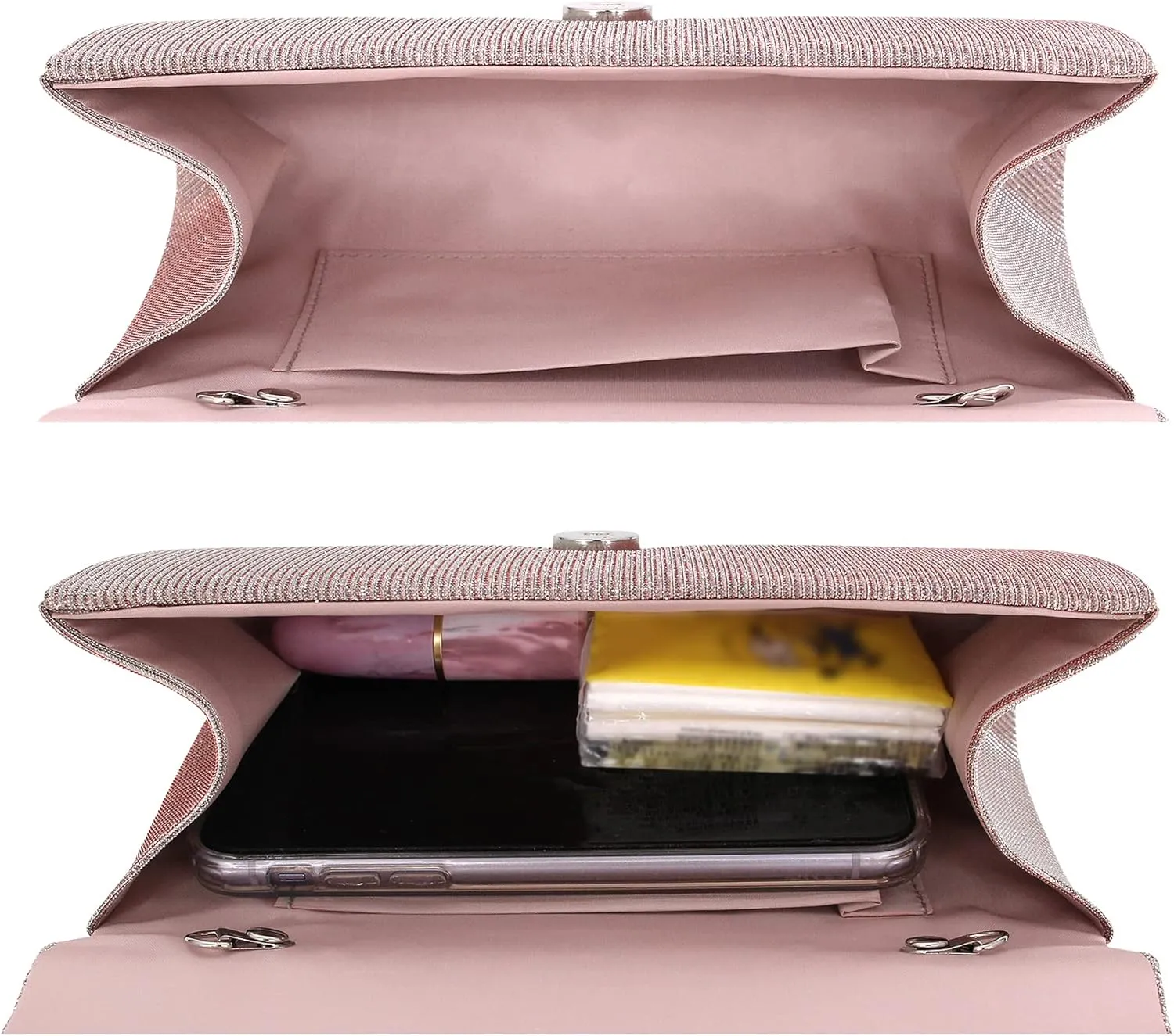 Naimo Flap Dazzling Small Clutch Bag Evening Bag With Detachable Chain