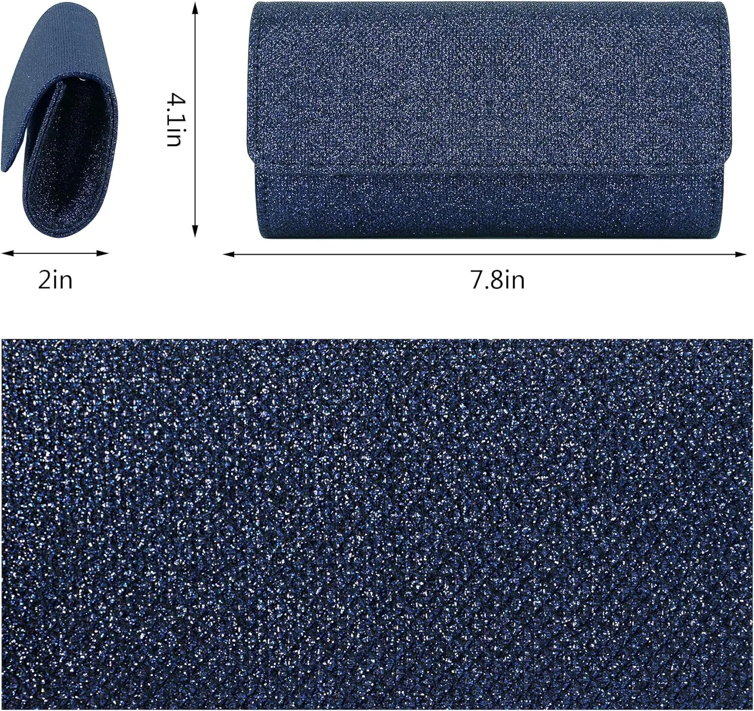 Naimo Flap Dazzling Small Clutch Bag Evening Bag With Detachable Chain