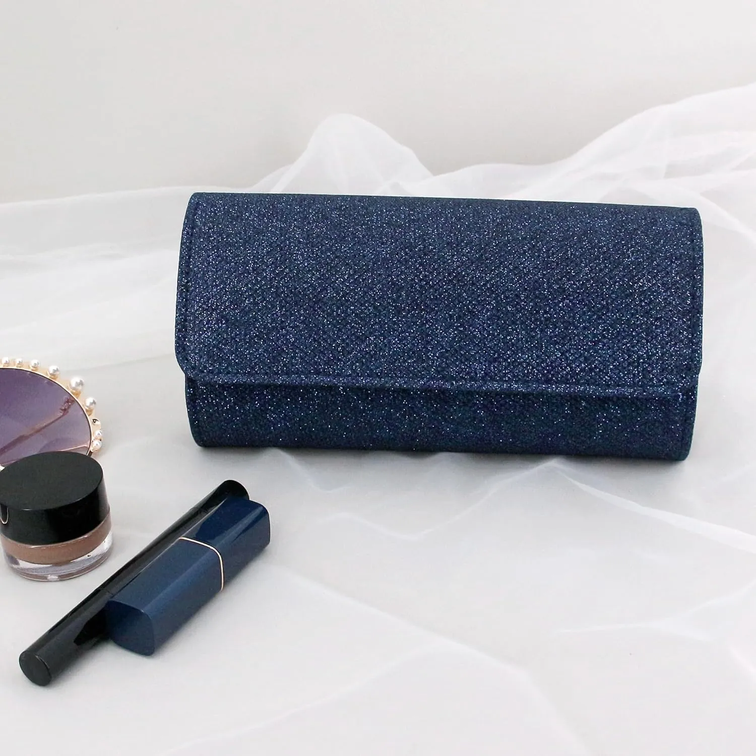 Naimo Flap Dazzling Small Clutch Bag Evening Bag With Detachable Chain