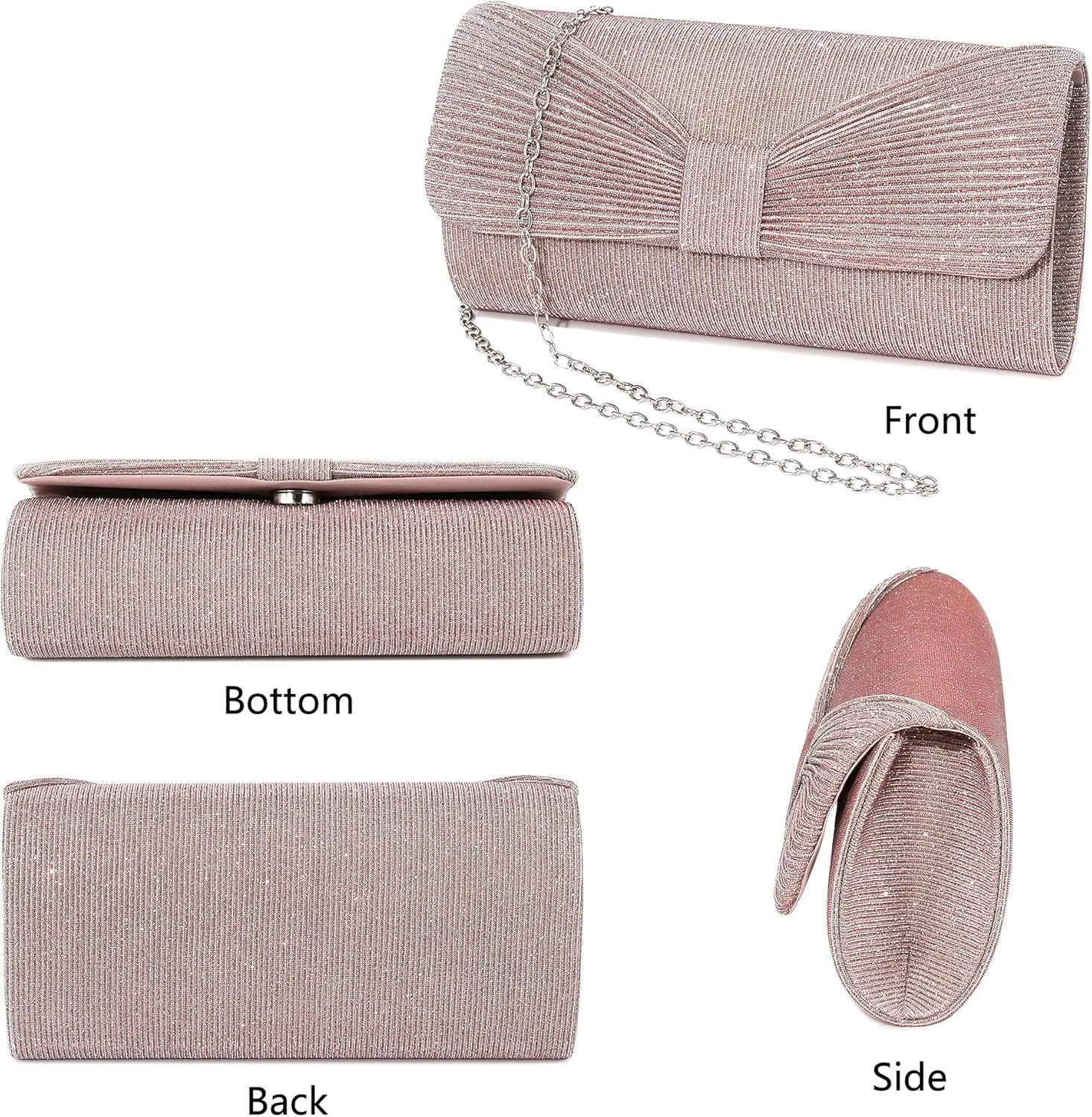 Naimo Flap Dazzling Small Clutch Bag Evening Bag With Detachable Chain