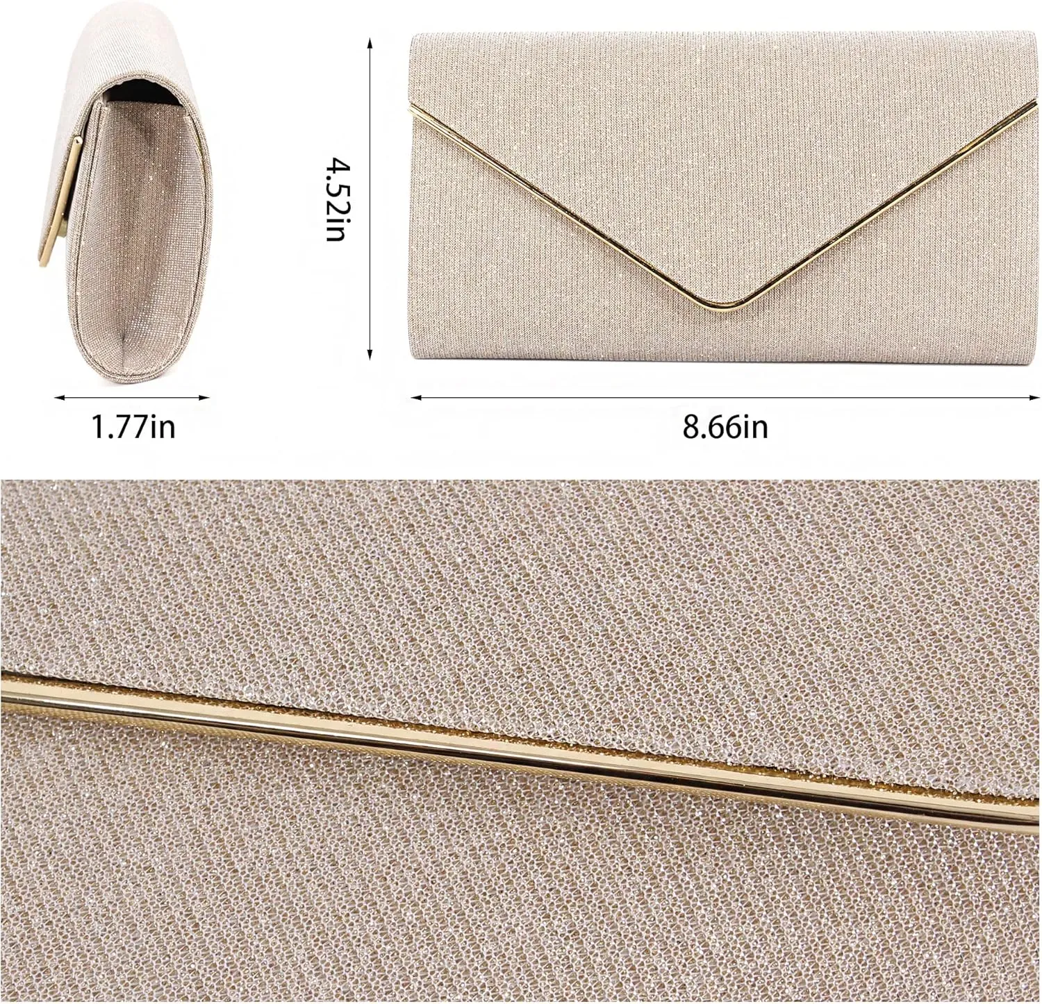 Naimo Women's Sequin Evening Purse Wedding Party Clutch Bag
