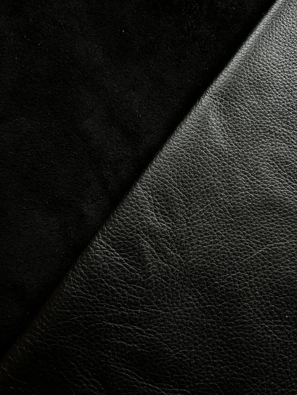 Natural Grain Cowhide Leather Skins (Black, 10 Square Feet)