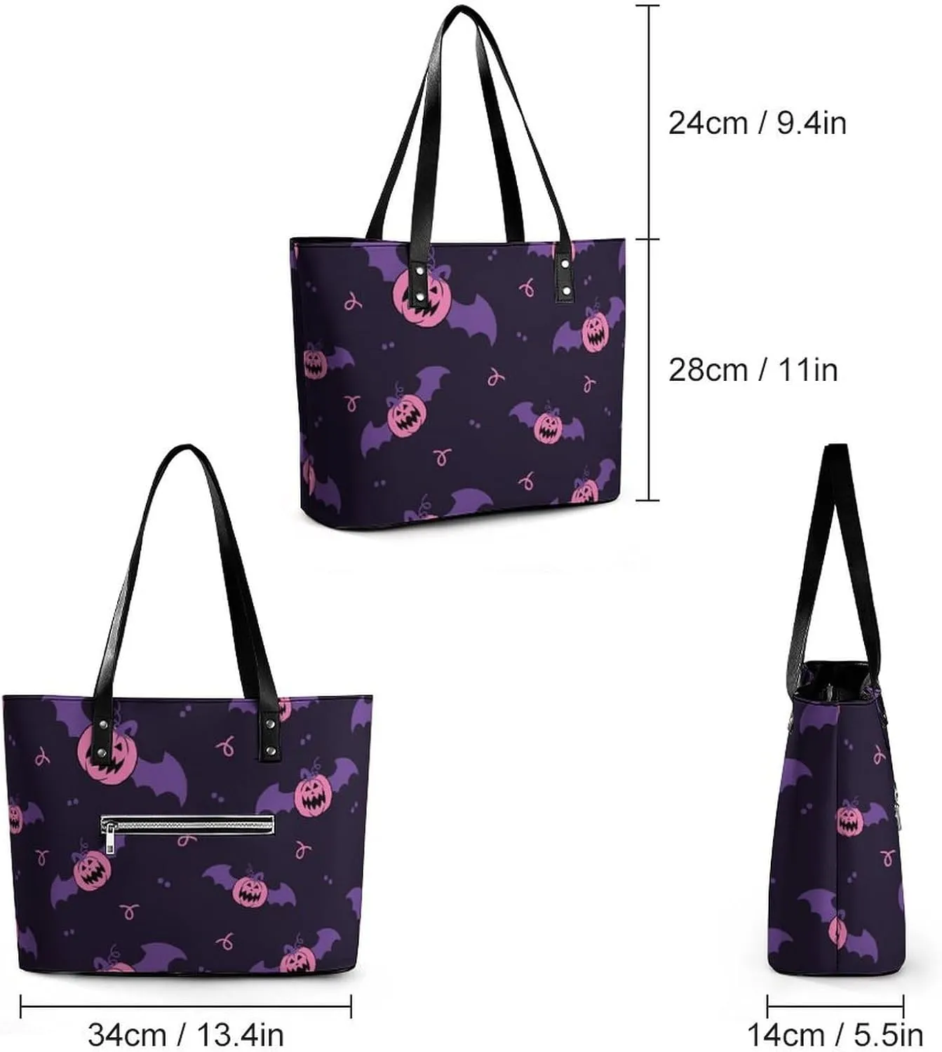 Neon Moon Stars Hobo Handbags With Zipper Large Capacity Satchel Tote Bag Shoulder Bag