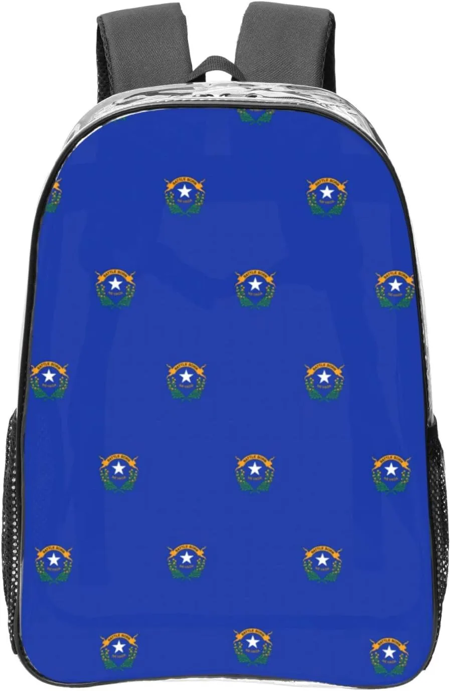 Nevada State Flag Clear Backpack,High Capacity Clear Bag For Travel,Work,Festival, Concerts Women Men Unisex