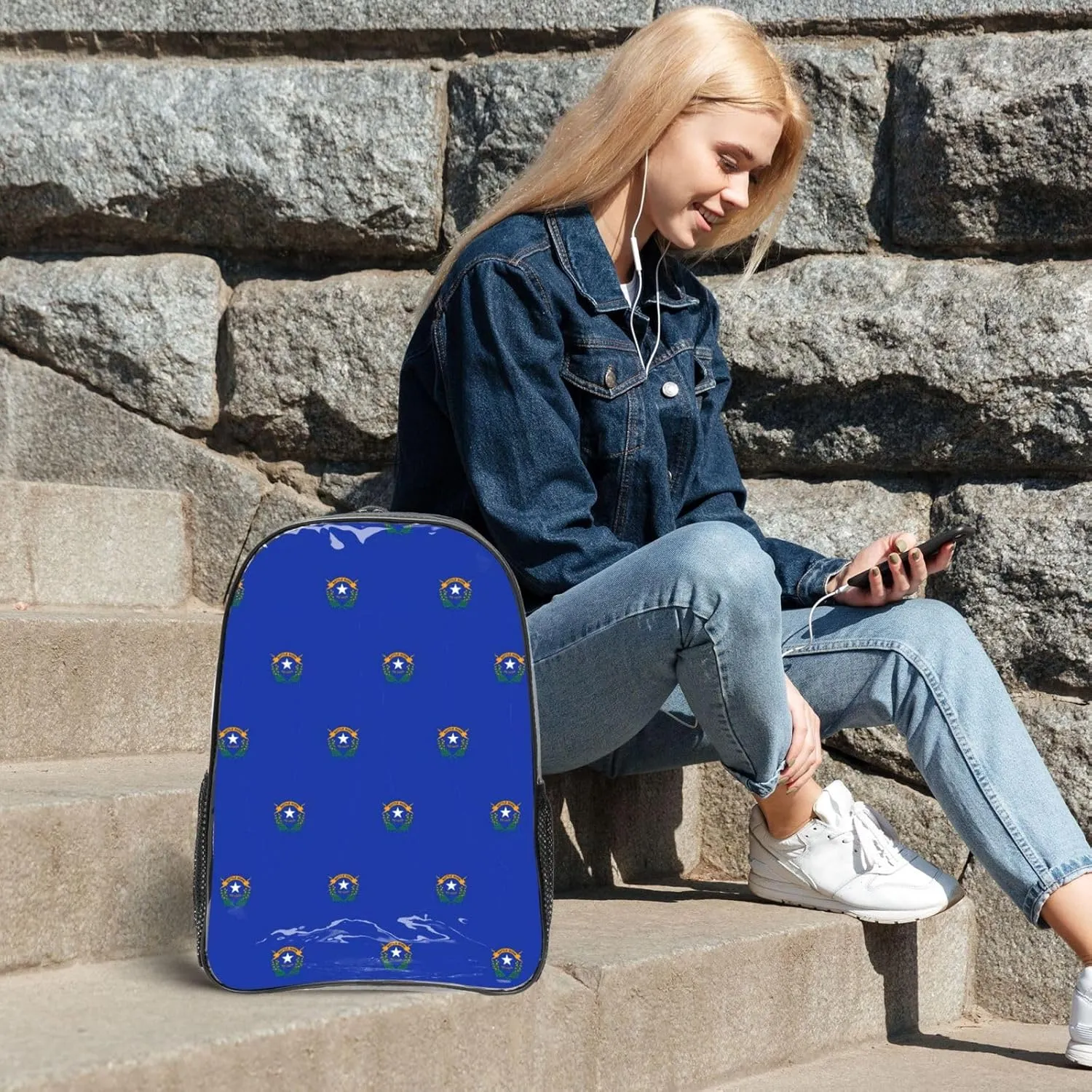 Nevada State Flag Clear Backpack,High Capacity Clear Bag For Travel,Work,Festival, Concerts Women Men Unisex