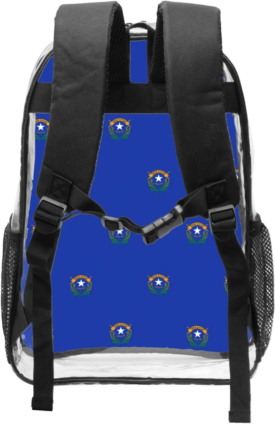 Nevada State Flag Clear Backpack,High Capacity Clear Bag For Travel,Work,Festival, Concerts Women Men Unisex