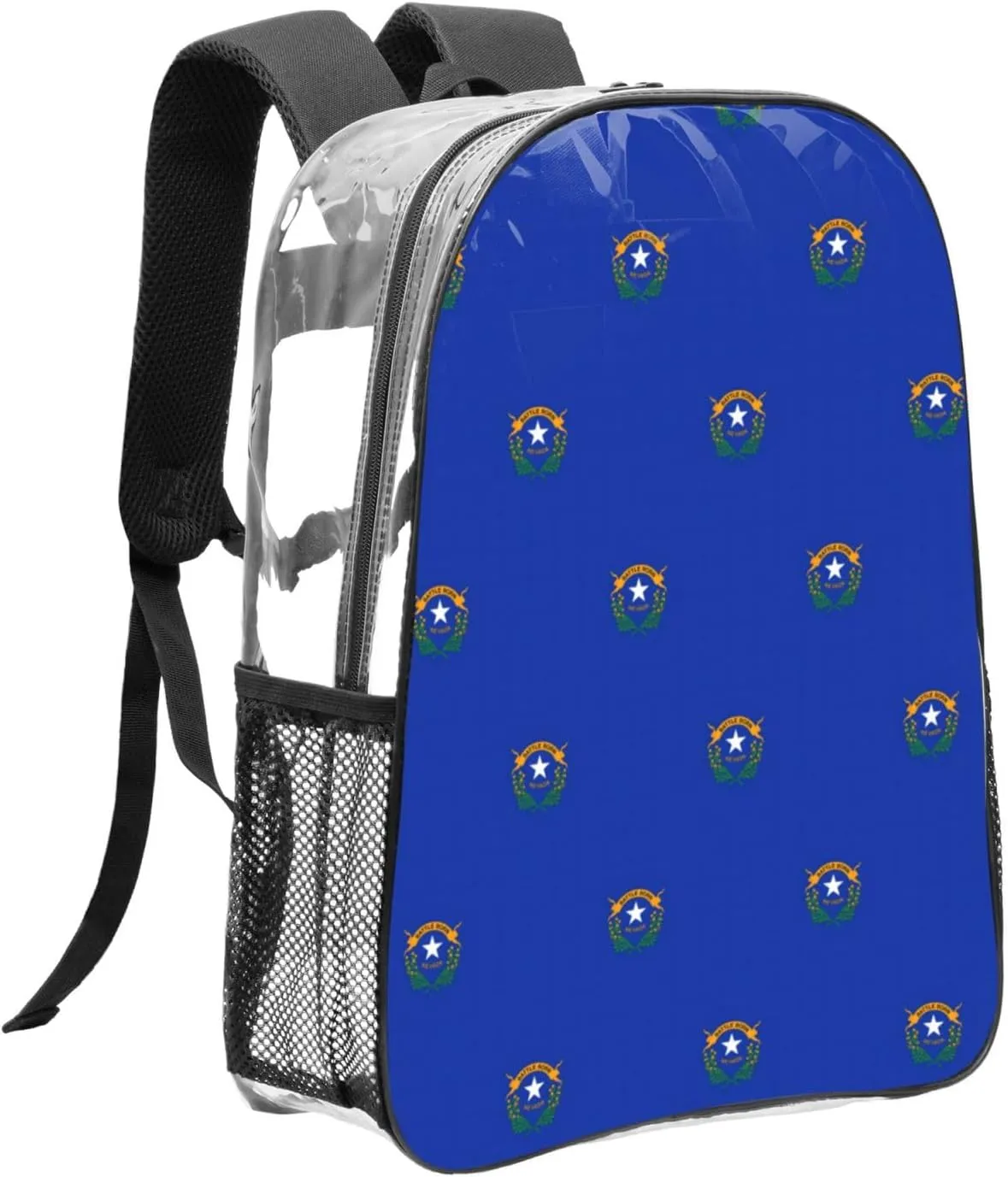 Nevada State Flag Clear Backpack,High Capacity Clear Bag For Travel,Work,Festival, Concerts Women Men Unisex