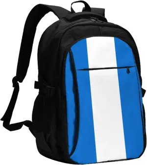 Nicaragua Flag Business Laptop Backpack Travel Backpacks Outdoor Rucksack Large Bag Daypack with USB Charging Port Multi-Pocket for Hiking Camping